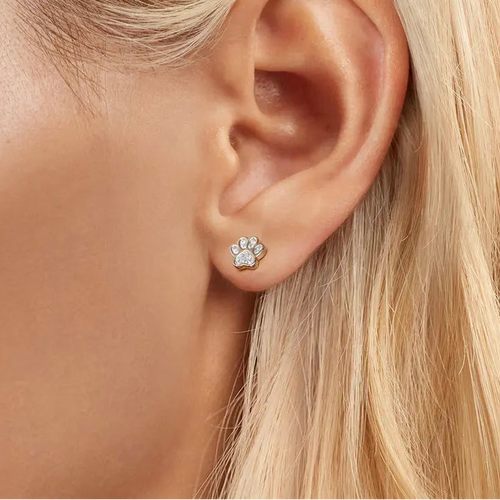 Paws of Freyja Cat 925 Sterling Silver Stud Earrings