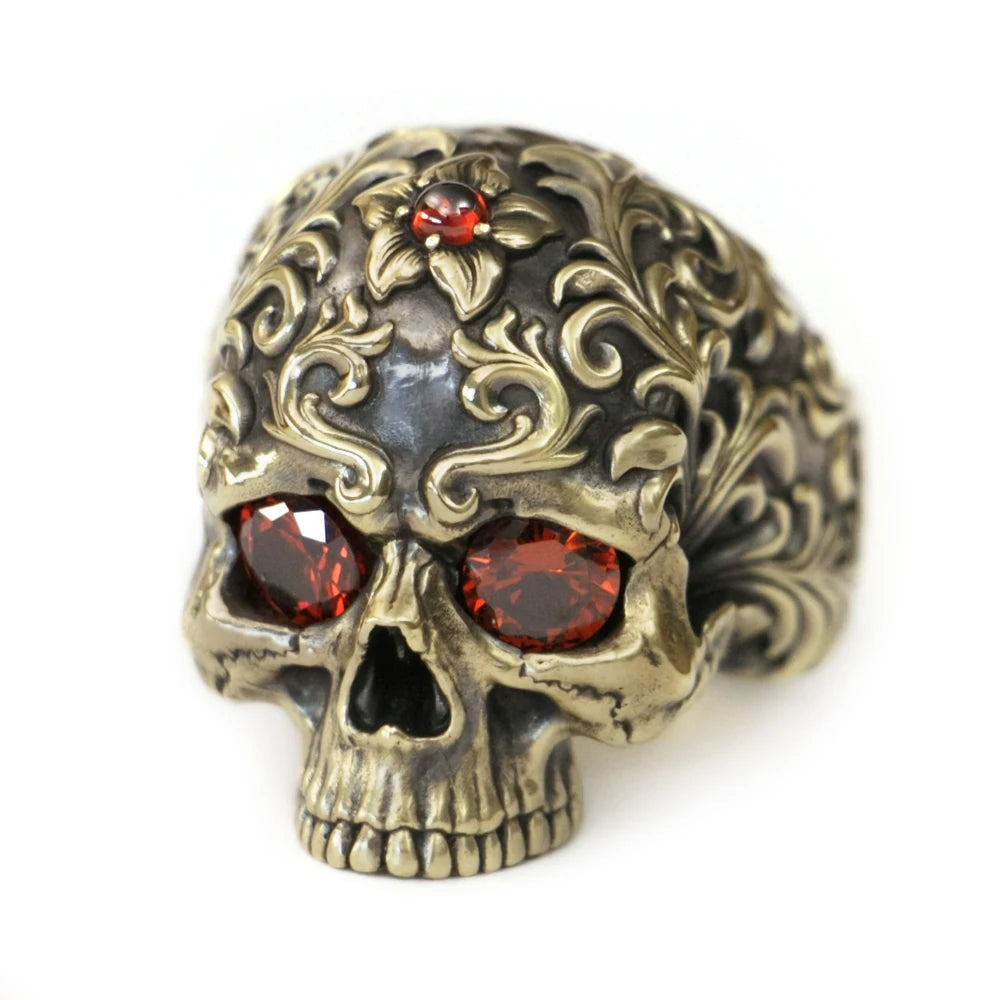 Peaceful Hel's Visage Brass Ring