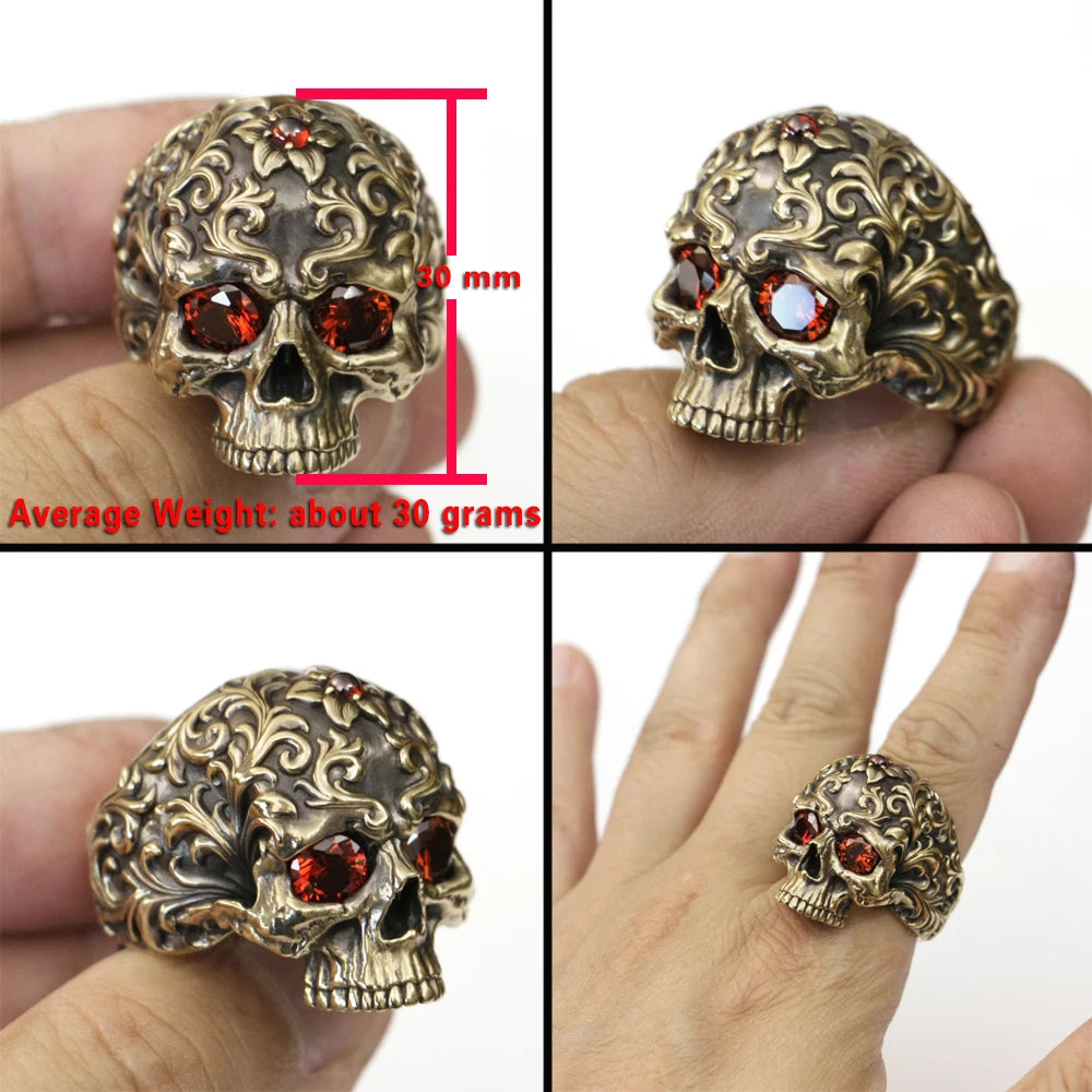 Peaceful Hel's Visage Brass Ring