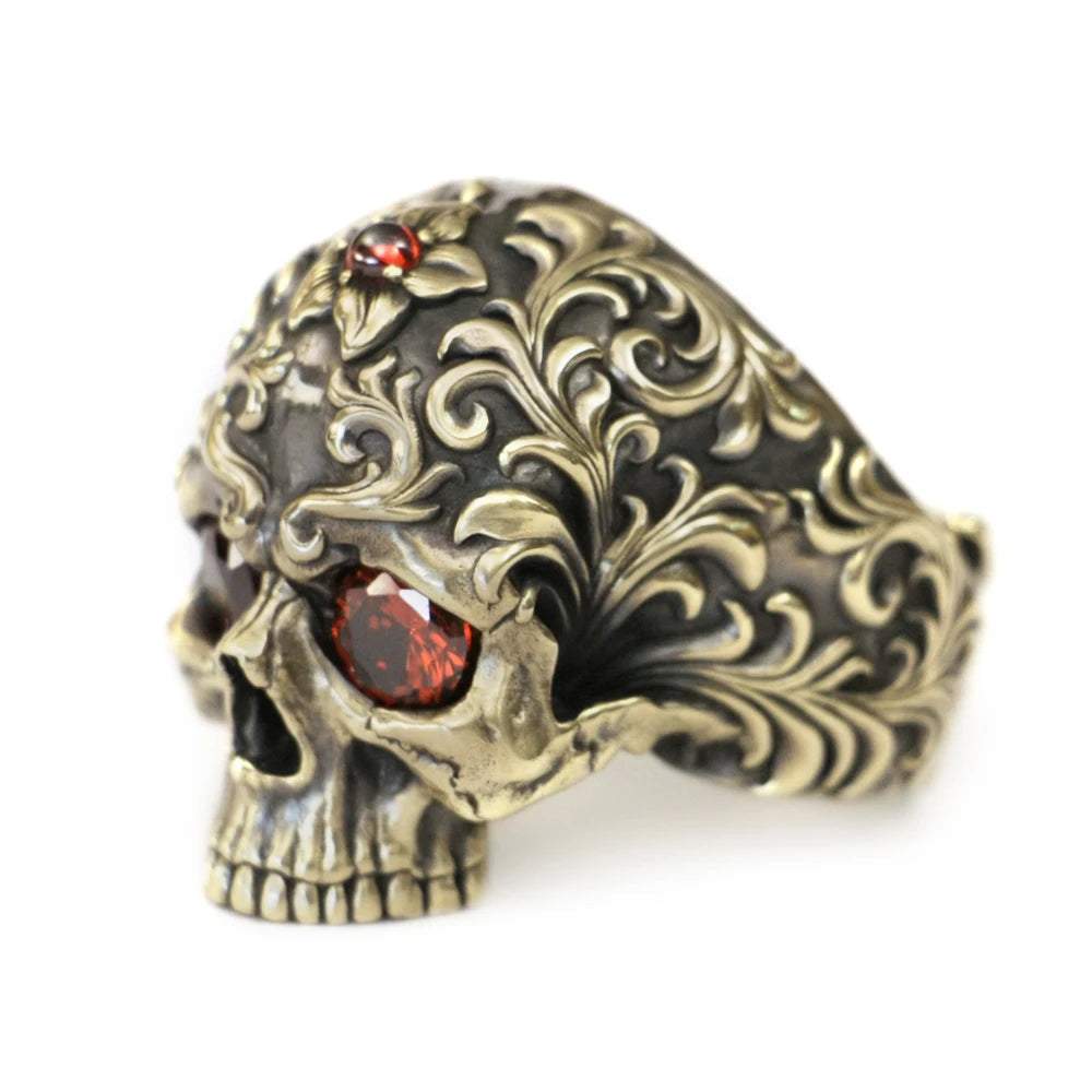 Peaceful Hel's Visage Brass Ring