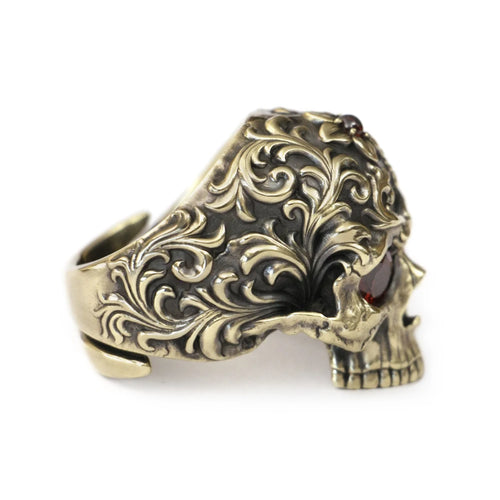 Peaceful Hel's Visage Brass Ring