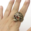 Peaceful Hel's Visage Brass Ring