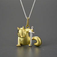 Ratatoskr, the Squirrel in Yggdrasil 925 Sterling Silver Necklace
