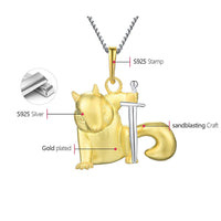 Ratatoskr, the Squirrel in Yggdrasil 925 Sterling Silver Necklace