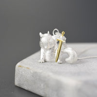 Ratatoskr, the Squirrel in Yggdrasil 925 Sterling Silver Necklace