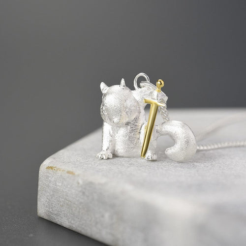 Ratatoskr, the Squirrel in Yggdrasil 925 Sterling Silver Necklace