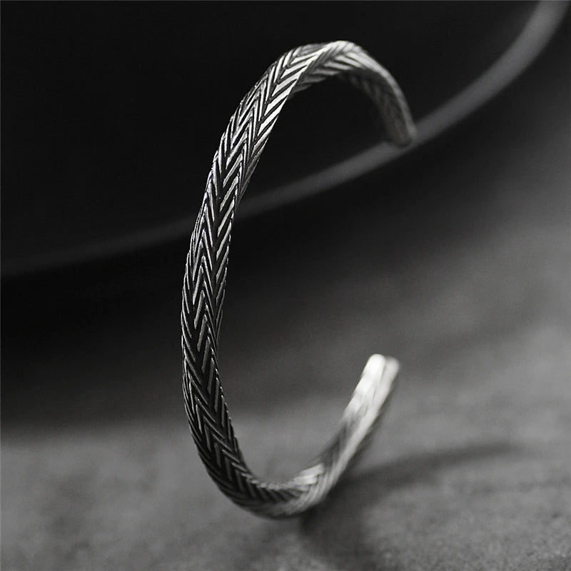 Raven Feather Dark Titanium Steel Arm Ring