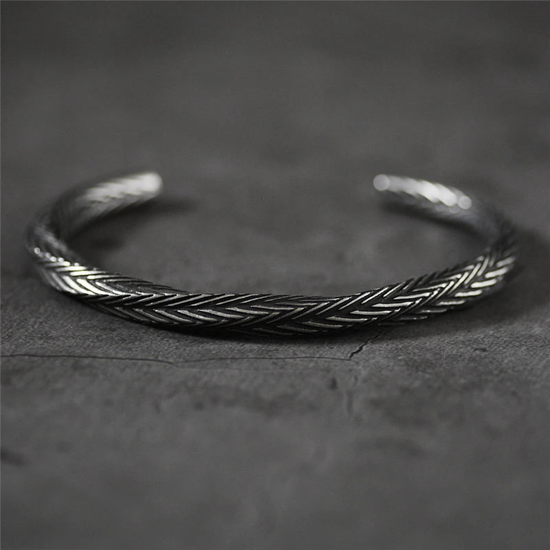 Raven Feather Dark Titanium Steel Arm Ring