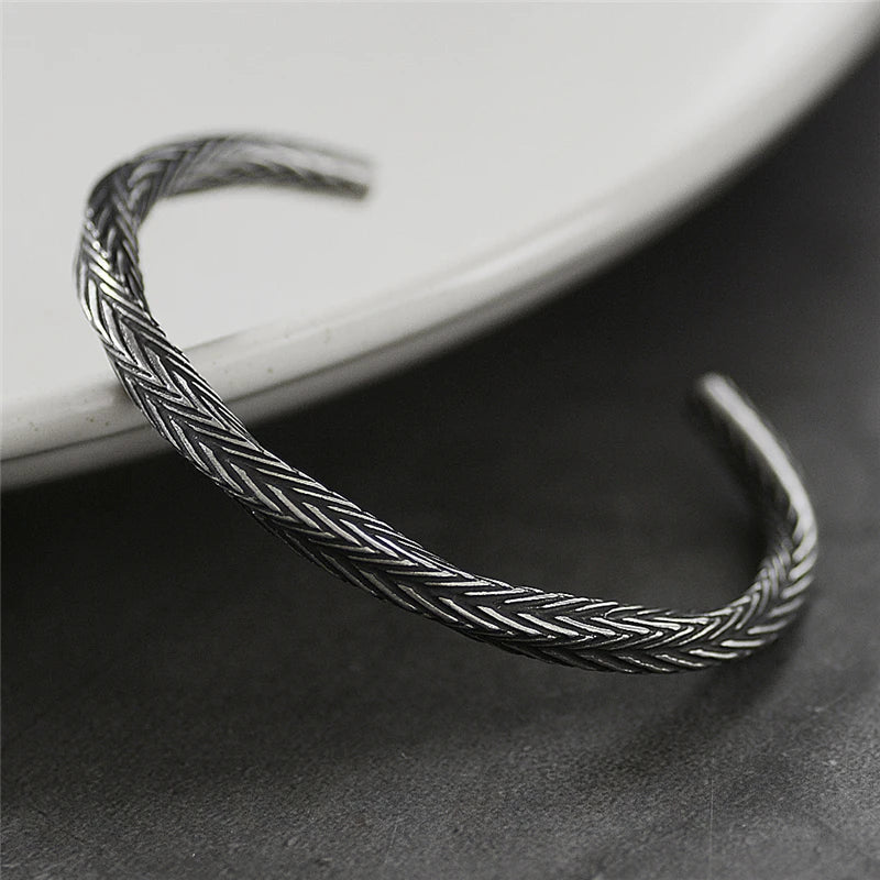 Raven Feather Dark Titanium Steel Arm Ring