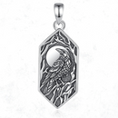 Raven of Odin in the Evening 925 Sterling Silver Necklace