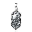 Raven of Odin in the Evening 925 Sterling Silver Necklace