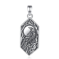 Raven of Odin in the Evening 925 Sterling Silver Necklace