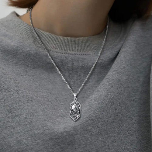 Raven of Odin in the Evening 925 Sterling Silver Necklace