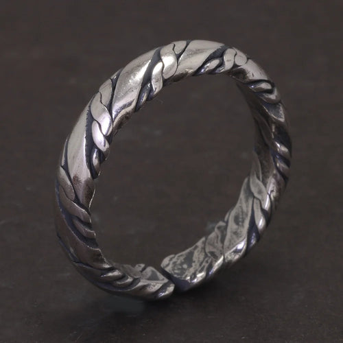 Ropes of a Longship 925 Sterling Silver Adjustable Ring