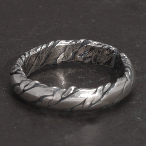 Ropes of a Longship 925 Sterling Silver Adjustable Ring
