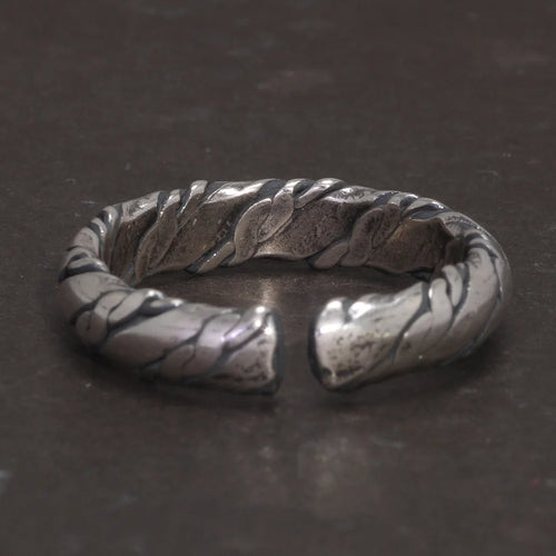 Ropes of a Longship 925 Sterling Silver Adjustable Ring