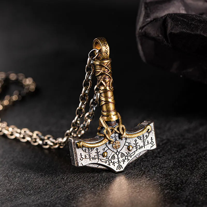 Runic Mjolnir Necklace in 925 Sterling Silver