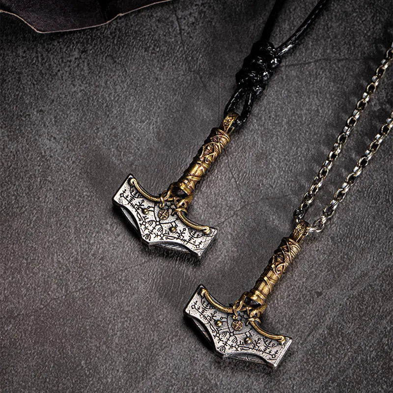 Runic Mjolnir Necklace in 925 Sterling Silver