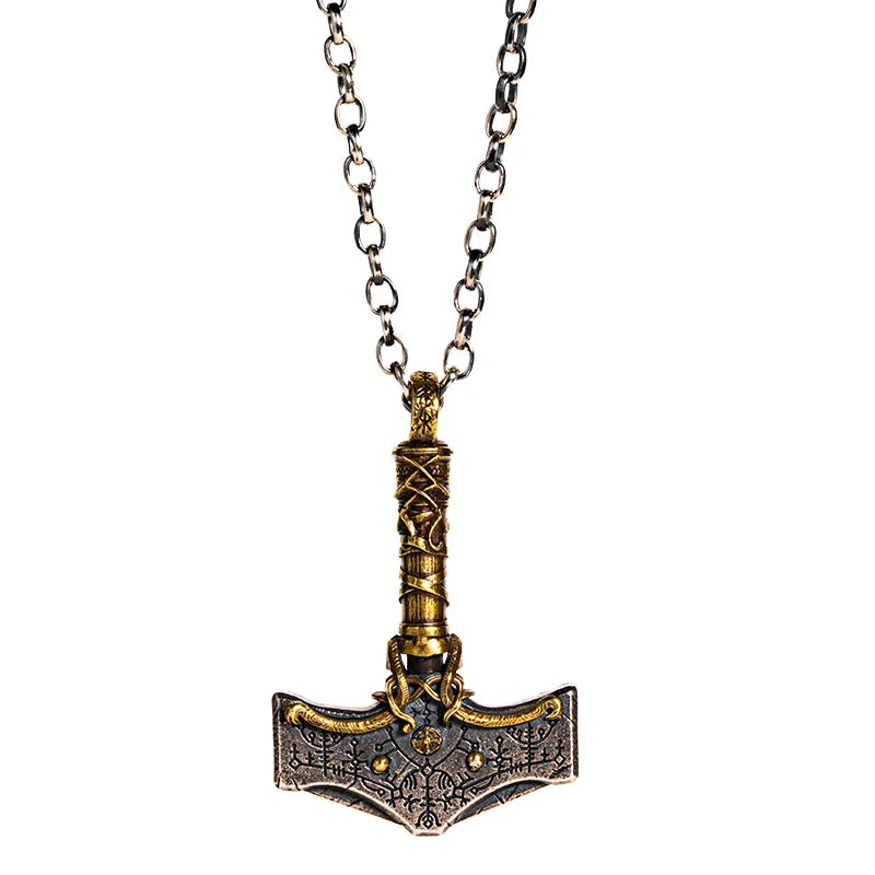 Runic Mjolnir Necklace in 925 Sterling Silver