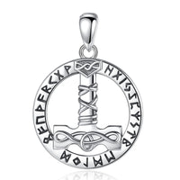 Runic Mjolnir Necklace in 925 Sterling Silver