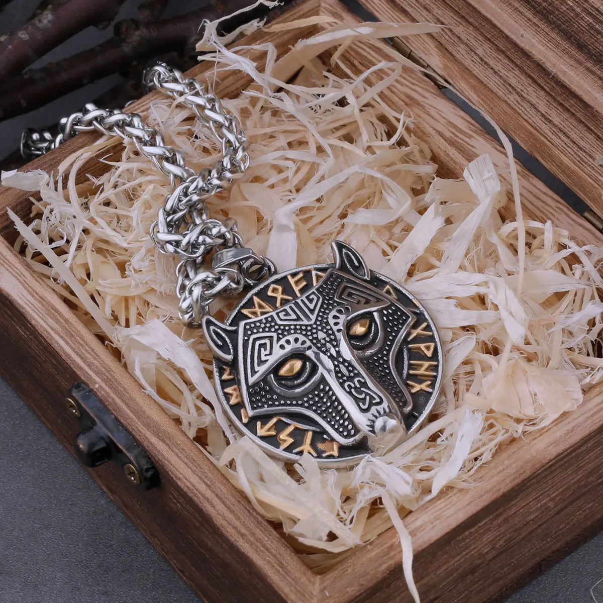 Fenrir Head Stainless Steel Necklace