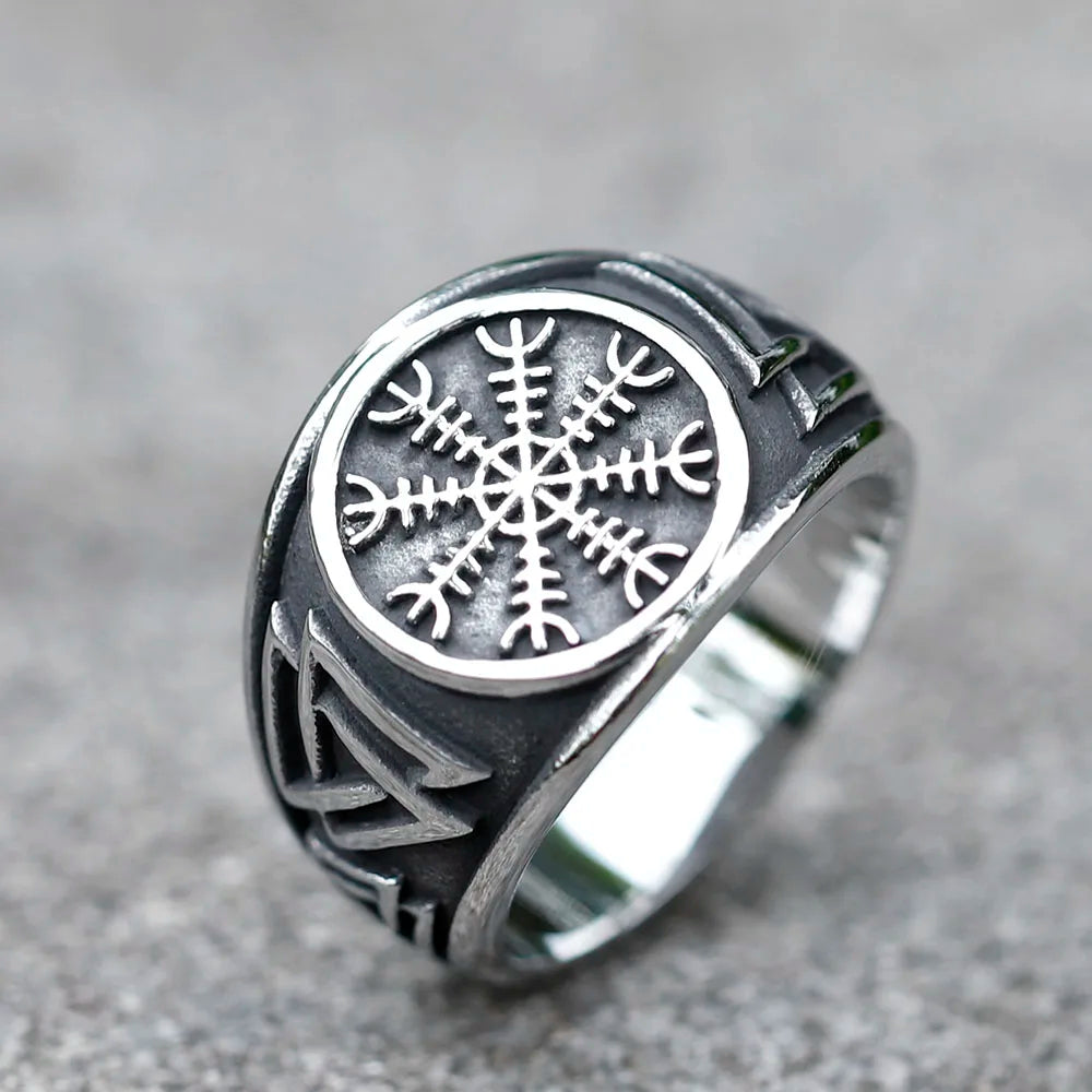 Aegishjalmur the Helm of Awe Stainless Steel Ring