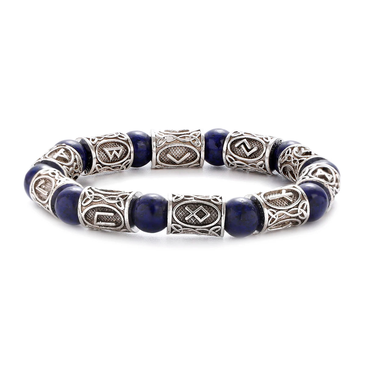 Runes in Lava Stone Bracelet