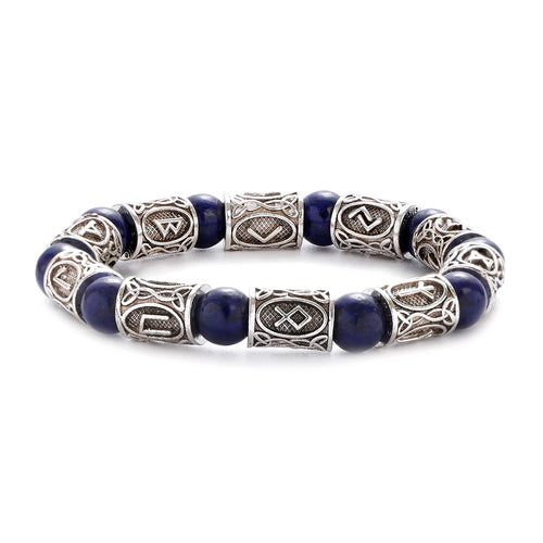 Runes in Lava Stone Bracelet