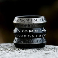 Ancient Futhark Runes 8mm Stainless Steel Ring