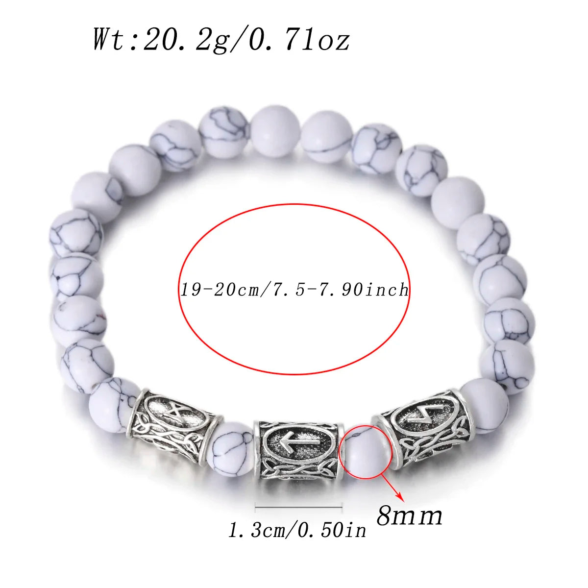 Runes in Lava Stone Bracelet