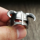 Horned Viking Helmet 316L Stainless Steel Ring