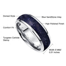 Stars in the North Sky Tungsten Carbide Ring With Blue Sandstone Inlay