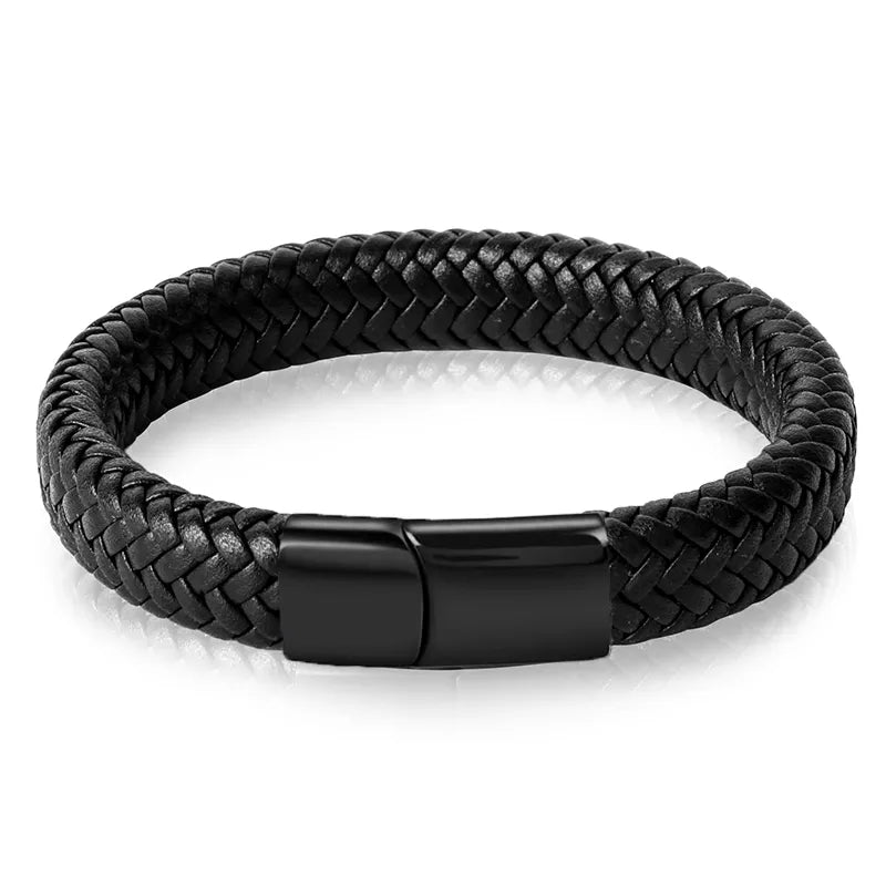 Warrior Braided Wristband Genuine Leather Bracelet
