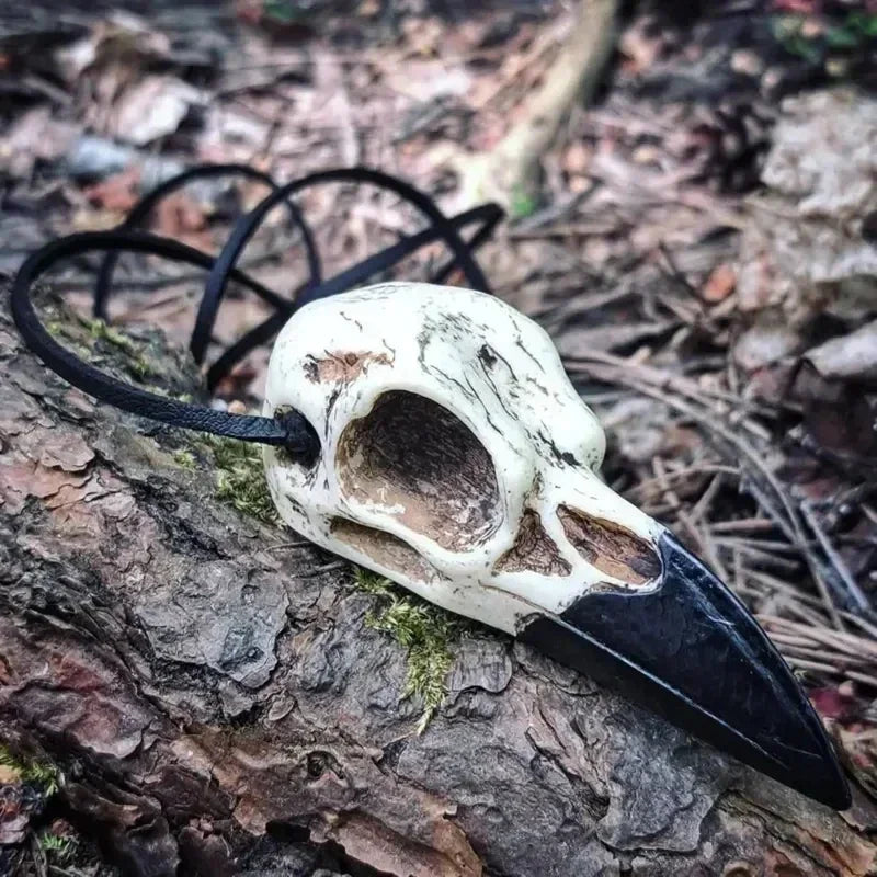 Odin's Raven Skull in Resin Necklace