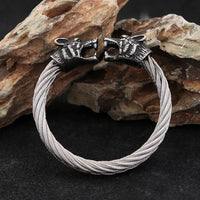 Wolves of Odin Double Band Stainless Steel Bracelet