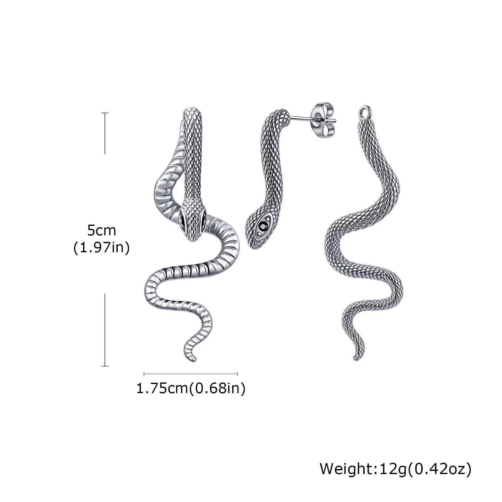 Jormungandr the Midgard Serpent Steel Earrings