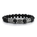 Runes in Lava Stone Bracelet