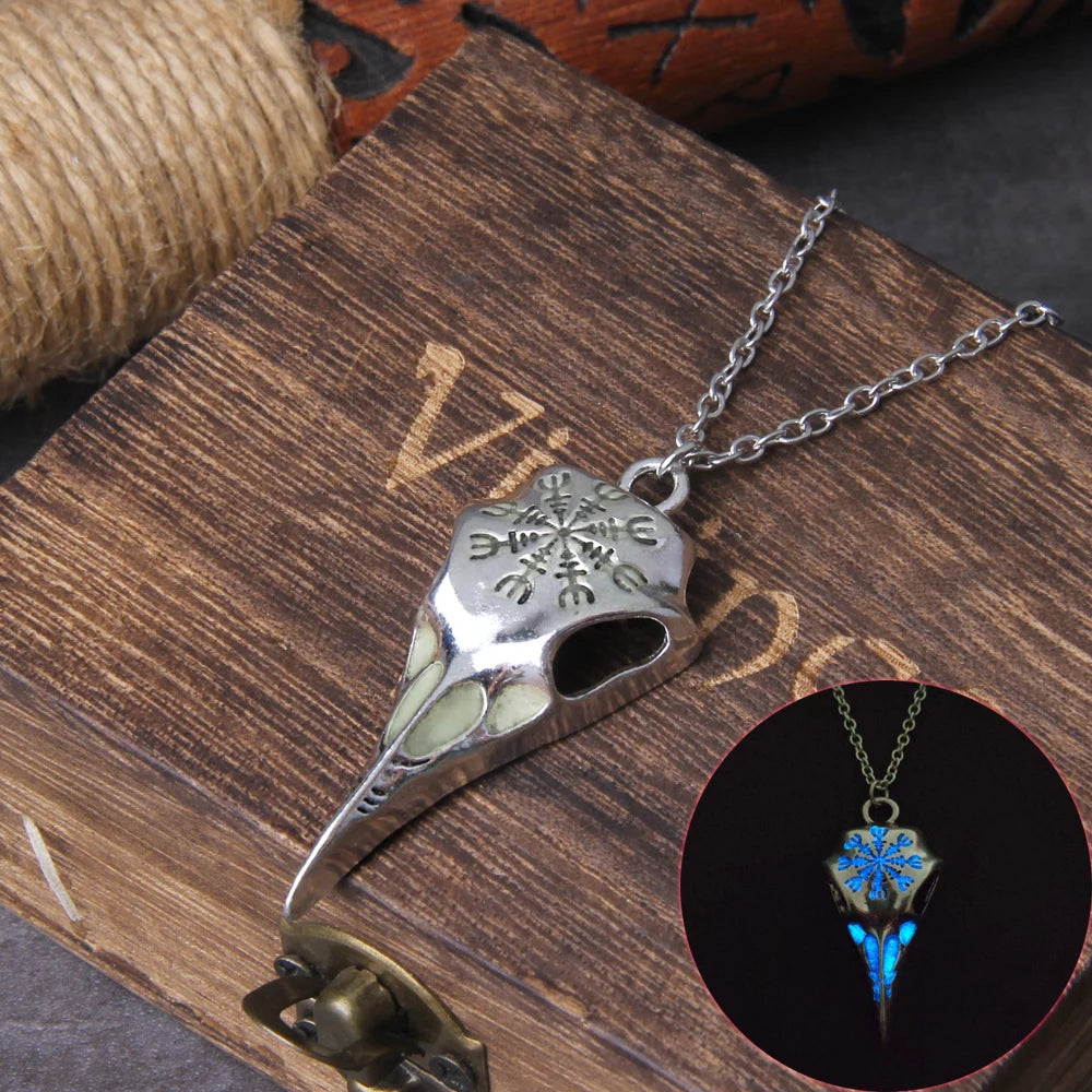 Odin's Raven Skull Stainless Steel Necklace