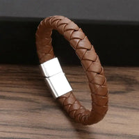 Warrior Braided Wristband Genuine Leather Bracelet