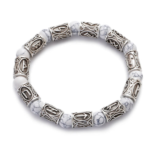 Runes in Lava Stone Bracelet