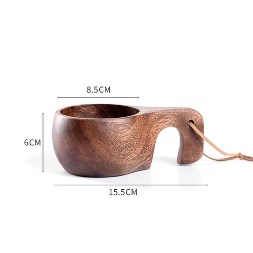 Traditional Norse Wood Carved Mug