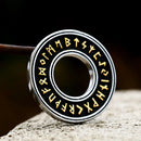 Norse Runes Wheel Stainless Steel Necklace