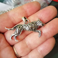 Fenrir Wolf of Ragnarok 925 Silver Pendant