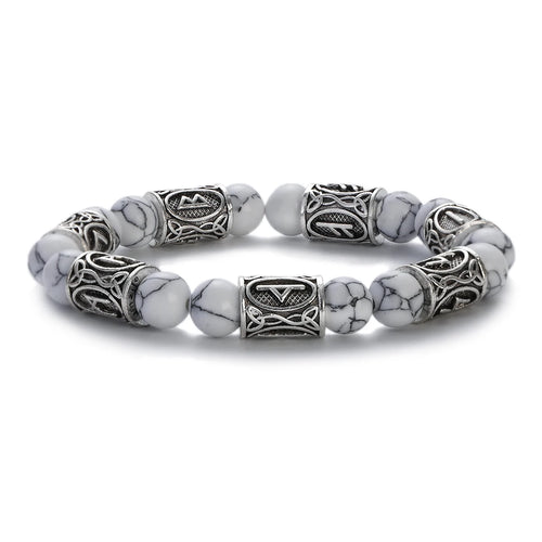 Runes in Lava Stone Bracelet