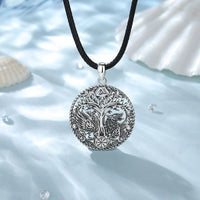Wolf and Raven over Yggdrasil 925 Sterling Silver Necklace