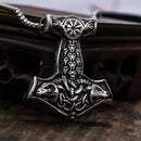 Mjolnir and Thor's Goats Steel Necklace