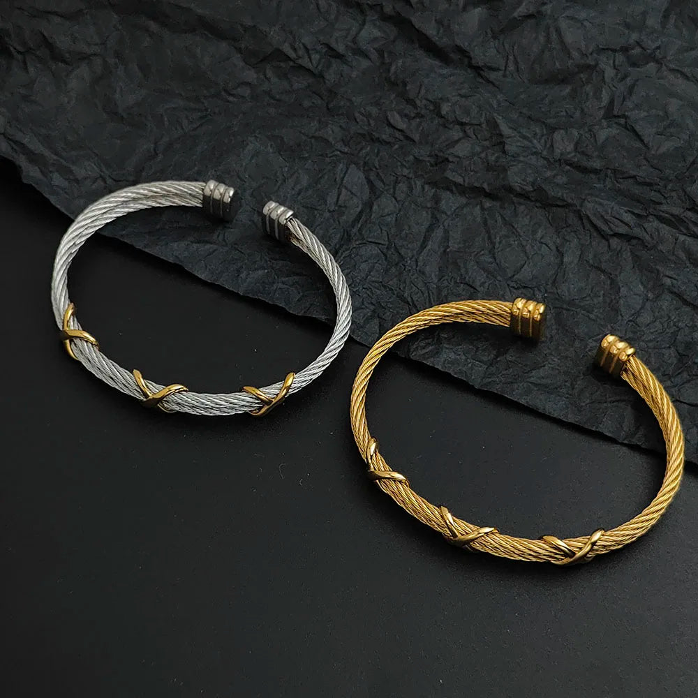 Ropes on a Longship Titanium Steel Bracelet
