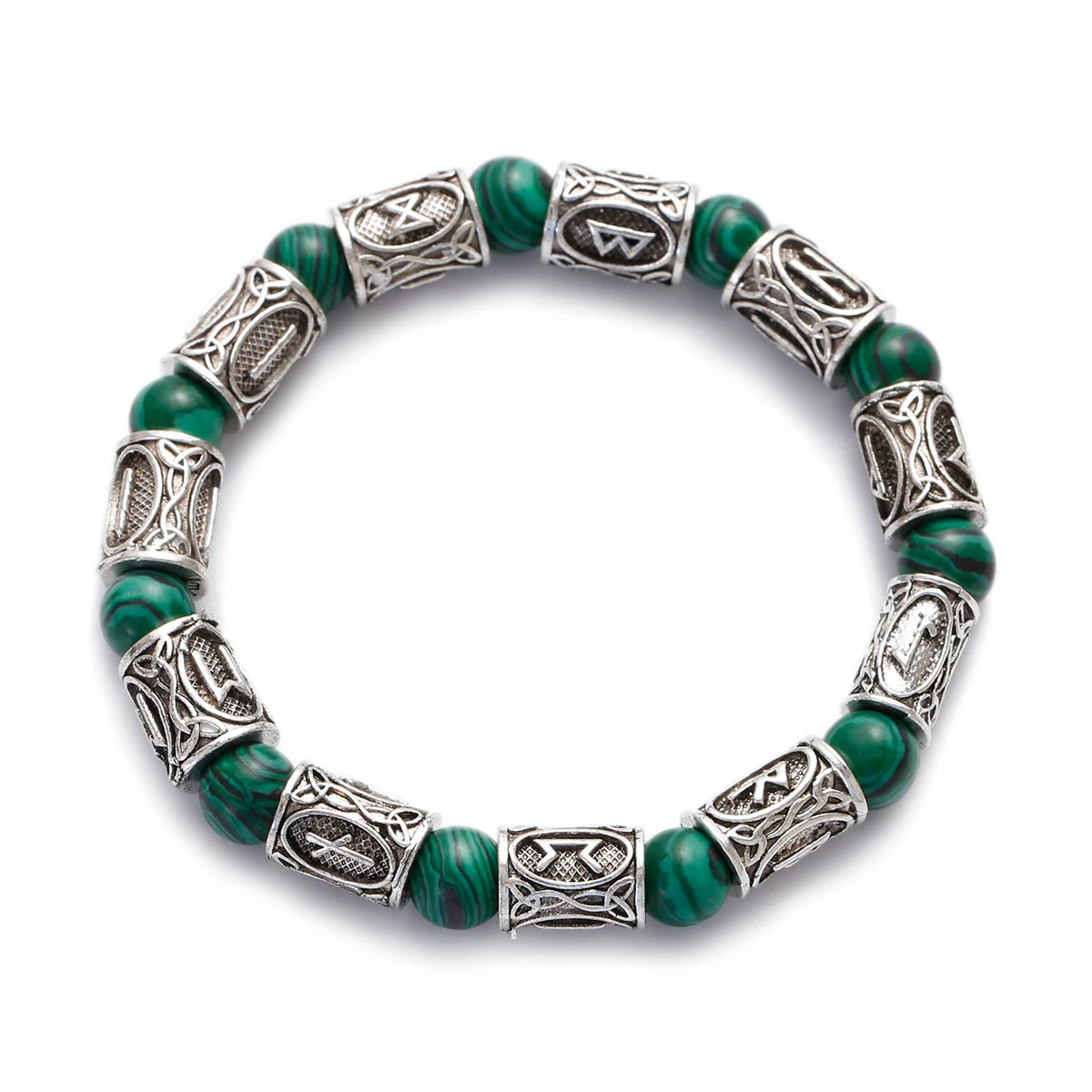 Runes in Lava Stone Bracelet