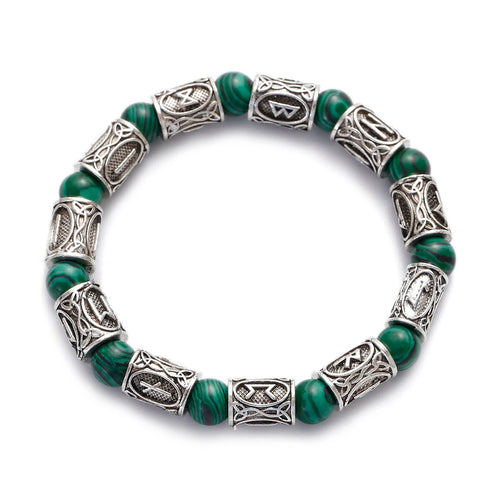 Runes in Lava Stone Bracelet