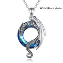 Jormungandr Dragon Circling Midgard 925 Sterling Silver Necklace